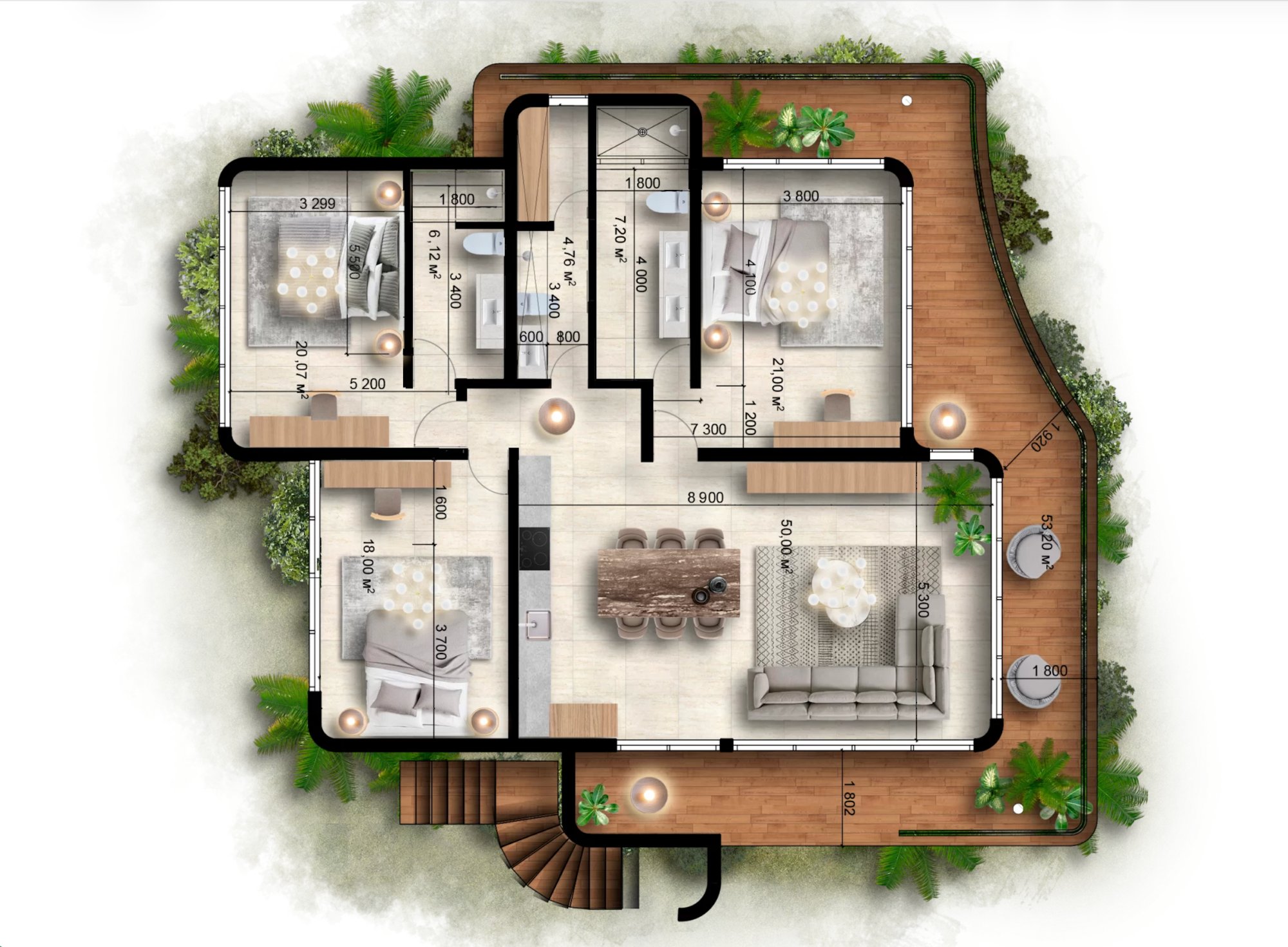 3 Bedroom floor plan